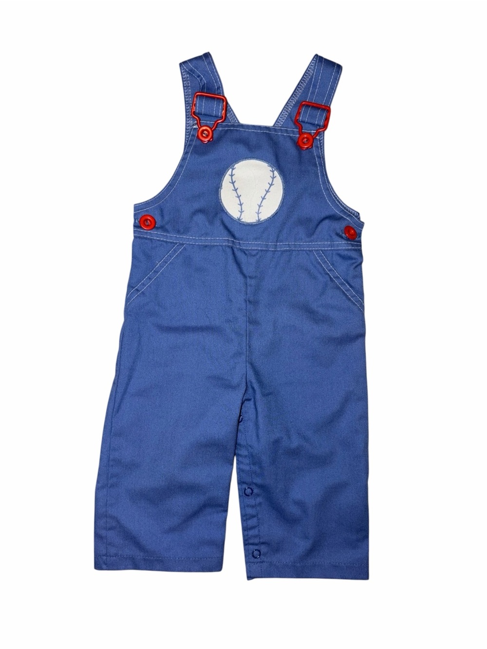 Vintage 80s Carter's Baby Boy Blue Baseball Overalls Heirloom 12m Cottagecore